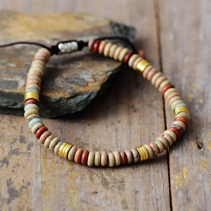 Bracelet Jaspe Royal Terre et Sérénité Perles Heishi kaosix 3