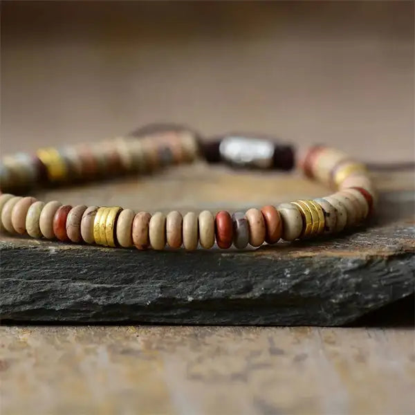 Bracelet Jaspe Royal Terre et Sérénité Perles Heishi kaosix 5