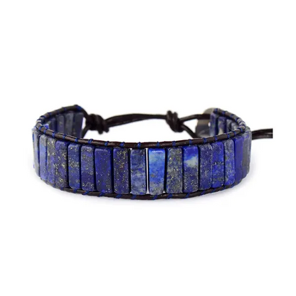 Bracelet Lapis Lazuli Bâtonnets Boho Wrap sur fond blanc kaosix