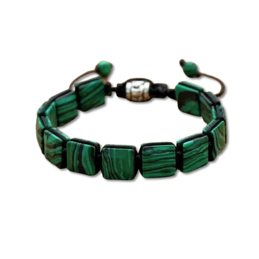 Bracelet Malachite Pierres Rectangulaires Protection et Harmonie kaosix