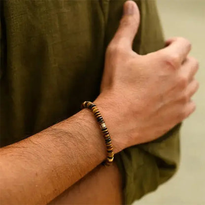 Bracelet Œil de Tigre Protection & Confiance Perles Heishi kaosix 5