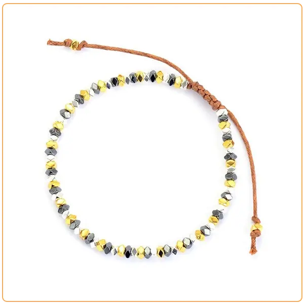 Bracelet Tibétain Hématite Tricolore sur fond blanc kaosix
