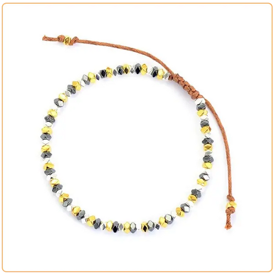 Bracelet Tibétain Hématite Tricolore sur fond blanc kaosix