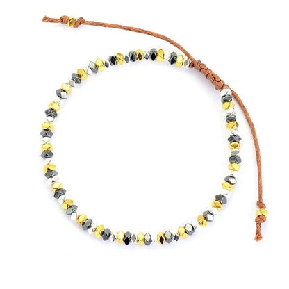 Bracelet Tibétain Hématite Tricolore sur un sol blanc kaosix