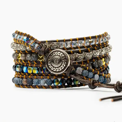 Bracelet Wrap Onyx Noir Élégance Mystique 5 Tours kaosix 2