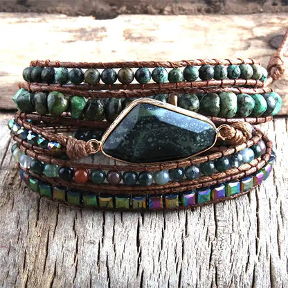 Bracelet Wrap Turquoise Africaine Terre d'Évolution 5 Tours kaosix 2