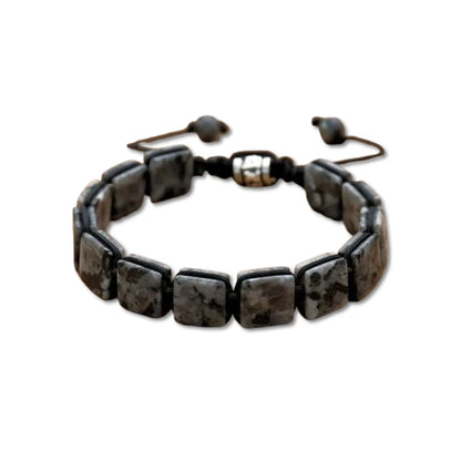 Bracelet Labradorite Pierres Rectangulaires Protection et Intuition fond blanc kaosix