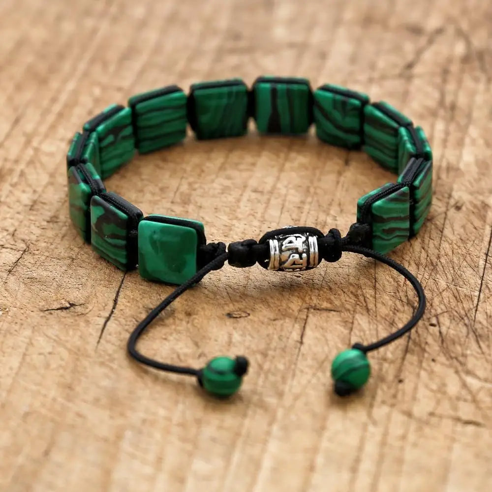Bracelet Malachite Pierres Rectangulaires Protection et Harmonie kaosix