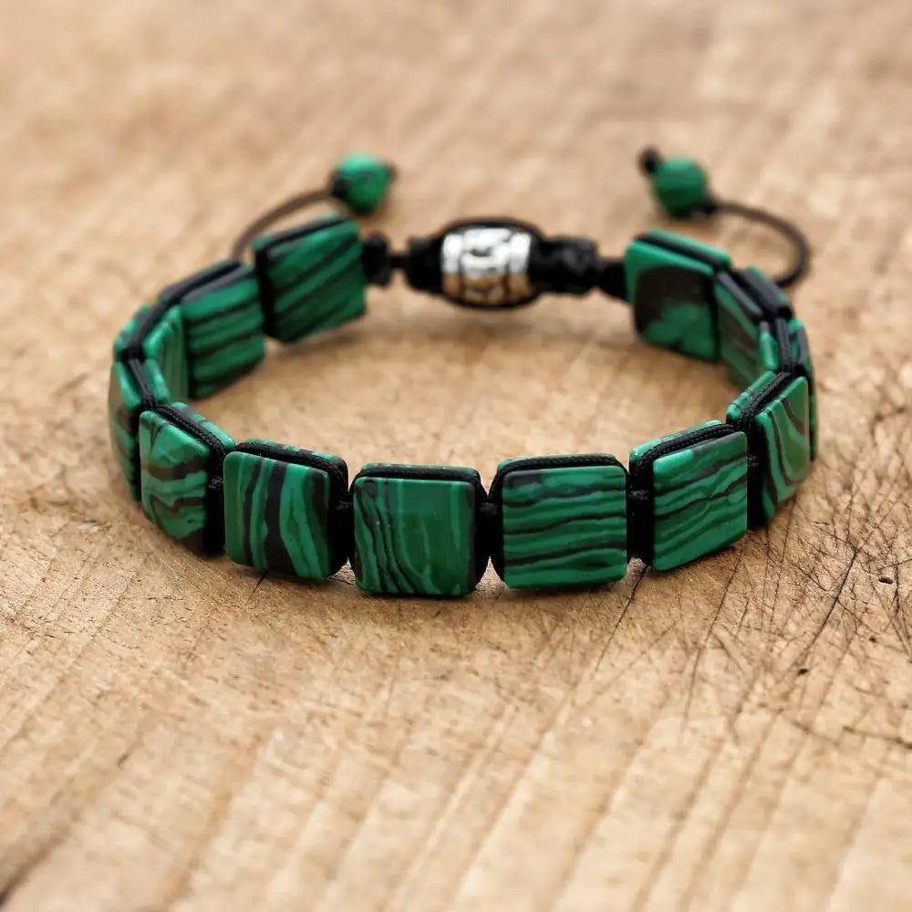 Bracelet Malachite Pierres Rectangulaires Protection et Harmonie kaosix