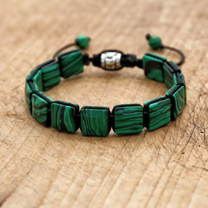 Bracelet Malachite Pierres Rectangulaires Protection et Harmonie kaosix