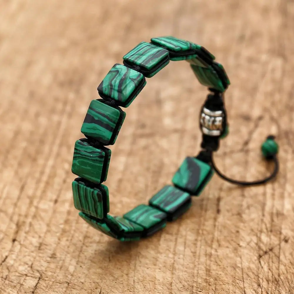 Bracelet Malachite Pierres Rectangulaires Protection et Harmonie kaosix