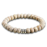 Bracelet tibétain graine de bodhi protection sur fond blanc Kaosix
