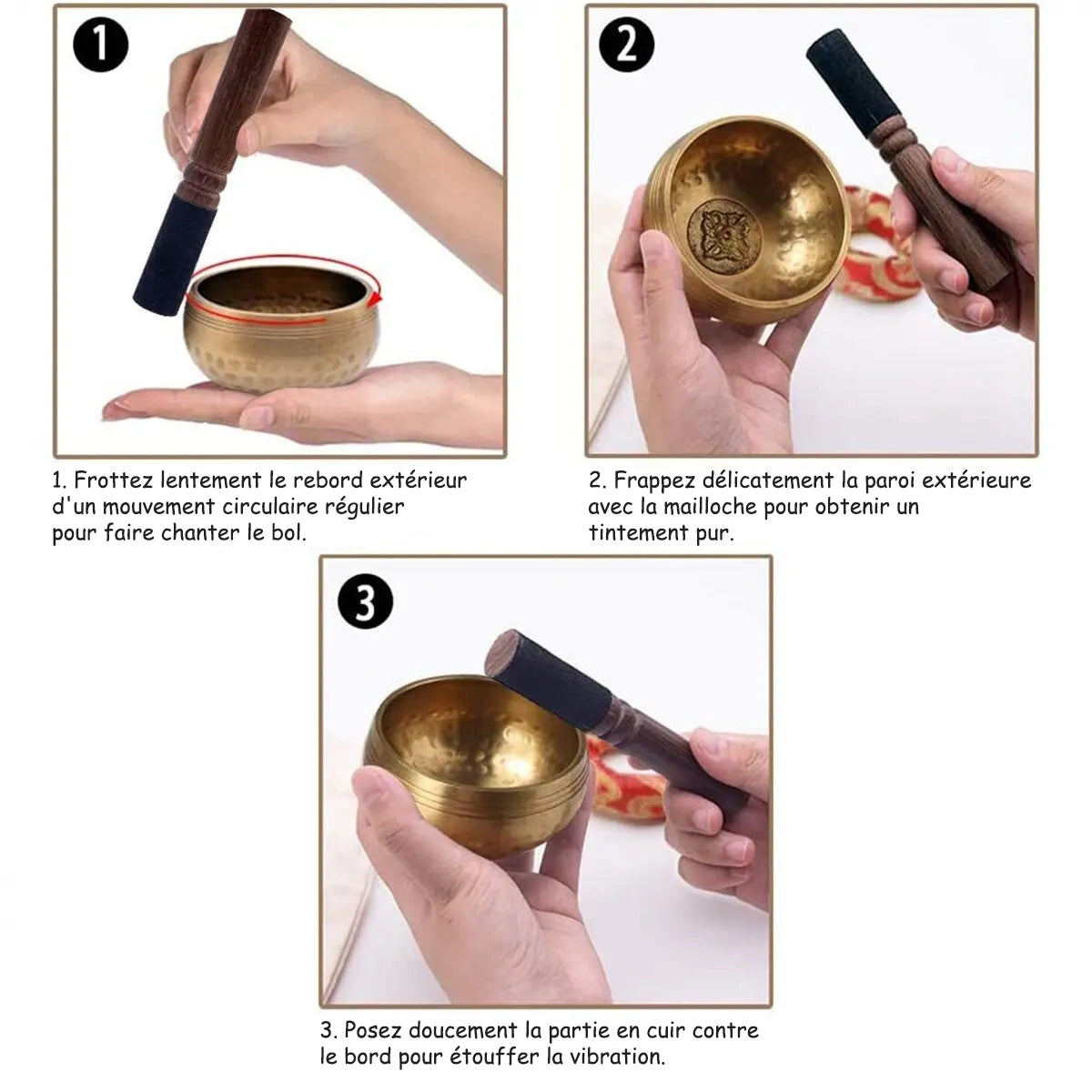 Coffret Bol Chantant Tibétain Sacré & Coussin Brodé kaosix tutorial