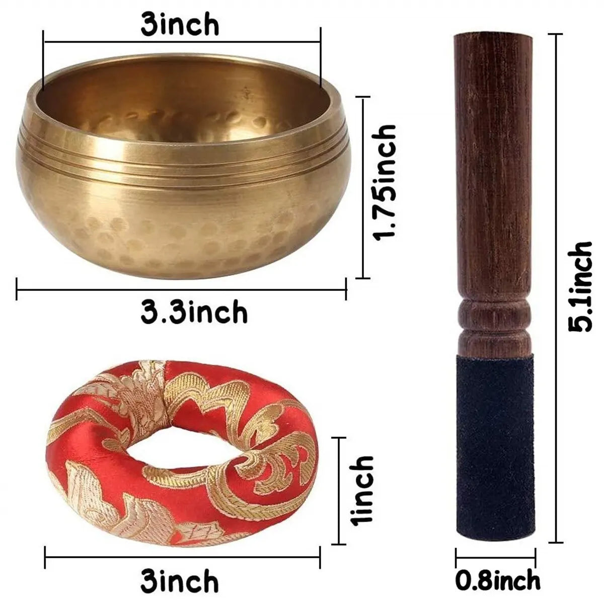Coffret Bol Chantant Tibétain Sacré & Coussin Brodé kaosix
