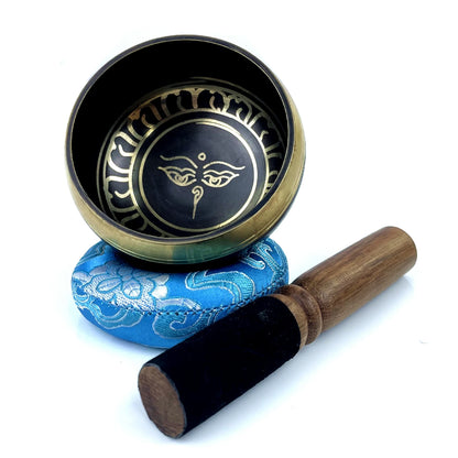Coffret Bol Chantant Tibétain Sacré & Coussin Brodé kaosix