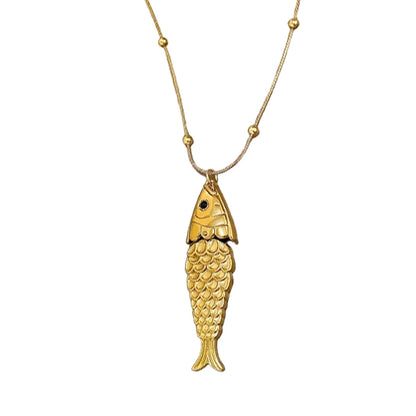 Collier Pendentif Carpe Koï Dorée Porte-Bonheur Élégant kaosix 1