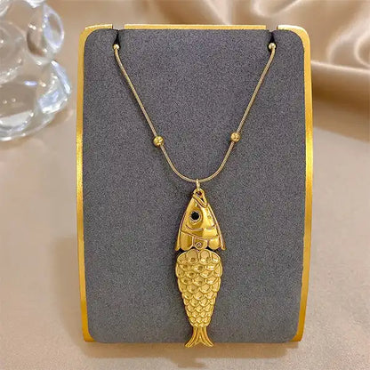 Collier Pendentif Carpe Koï Dorée Porte-Bonheur Élégant kaosix 2