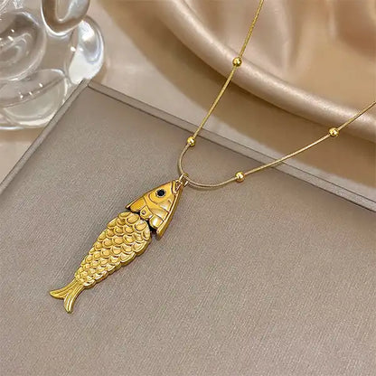 Collier Pendentif Carpe Koï Dorée Porte-Bonheur Élégant kaosix 4