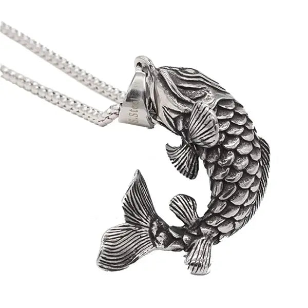 Collier Pendentif Carpe Koï en Acier Force et Transformation kaosix 3