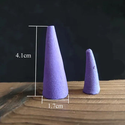 Cônes d’encens - Sachet de 20 pièces, parfums variés Lavende dimension hauteur kaosix