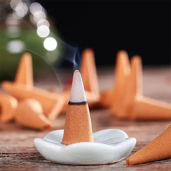 Cônes d’encens - Sachet de 20 pièces, parfums variés couleur orange kaosix