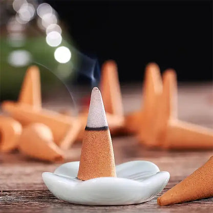 Cônes d’encens - Sachet de 20 pièces, parfums variés couleur orange kaosix