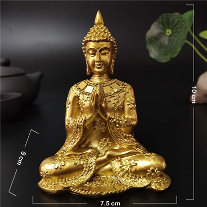 Dimensions Statuette Bouddha Thaïlande Dorée Anjali Mudra Kaosix