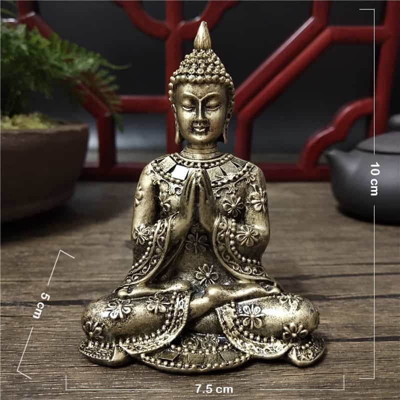 Dimensions de  la Statuette Bouddha Thaïlande Bronze Anjali Mudra Kaosix