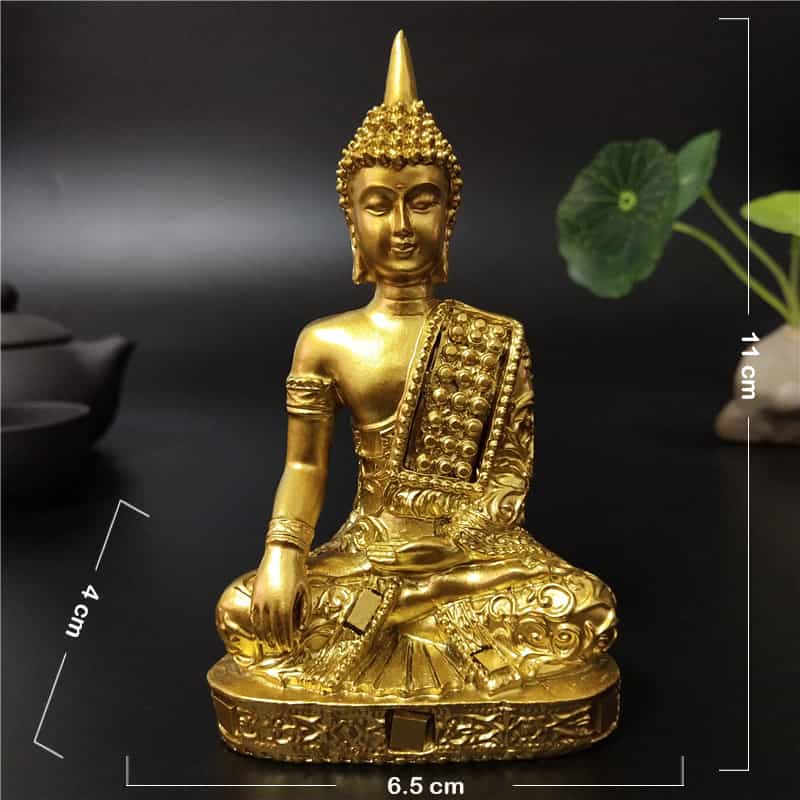 Dimensions de  la Statuette Bouddha Thaïlande Dorée Appel à la Terre Kaosix