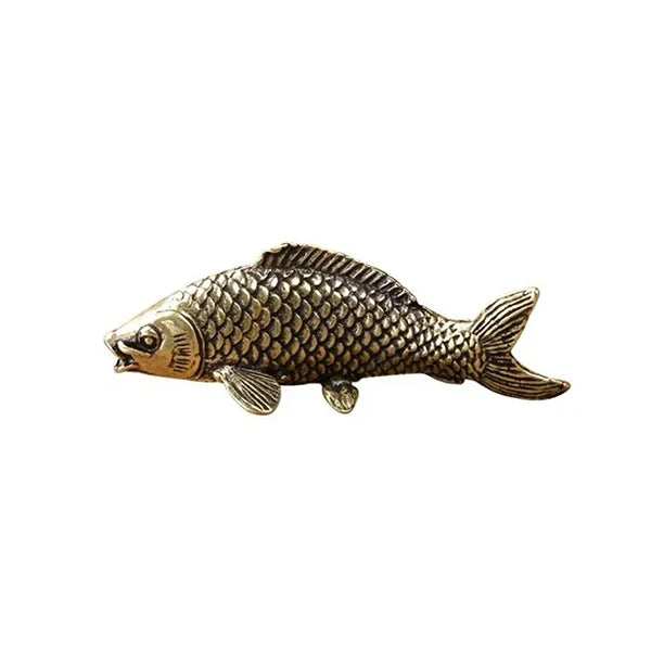 Figurine Carpe Koï en Laiton Porte-Bonheur & Presse-Papier kaosix 1