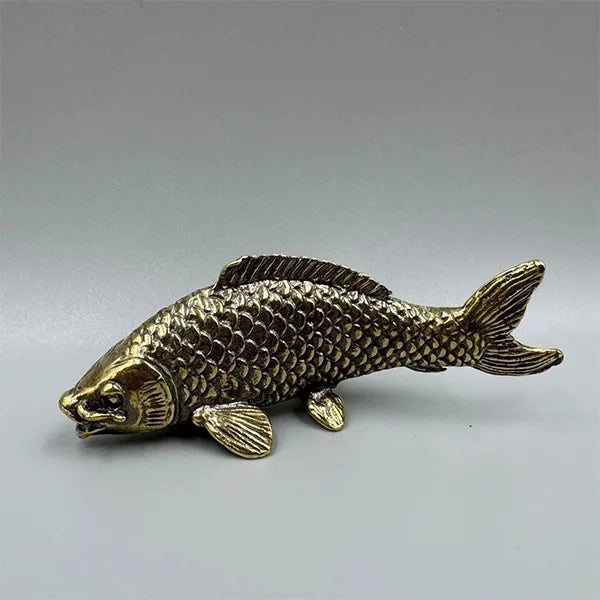Figurine Carpe Koï en Laiton Porte-Bonheur & Presse-Papier kaosix 2
