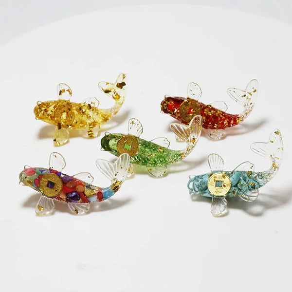 Figurines Carpe Koï Feng Shui en Résine Amulettes de Richesse kaosix 10