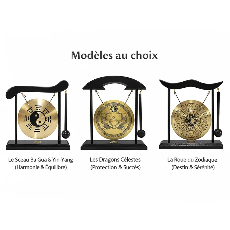 Gong de Table Zen en Laiton & Portique Bois kaosix