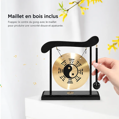 Gong de Table Zen en Laiton & Portique Bois kaosix