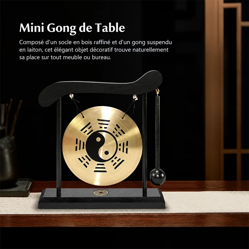 Gong de Table Zen en Laiton & Portique Bois kaosix