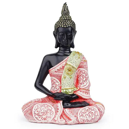 Grande Statue Bouddha Protection & Méditation 34cm rouge Dhyāna Mudrā kaosix 3