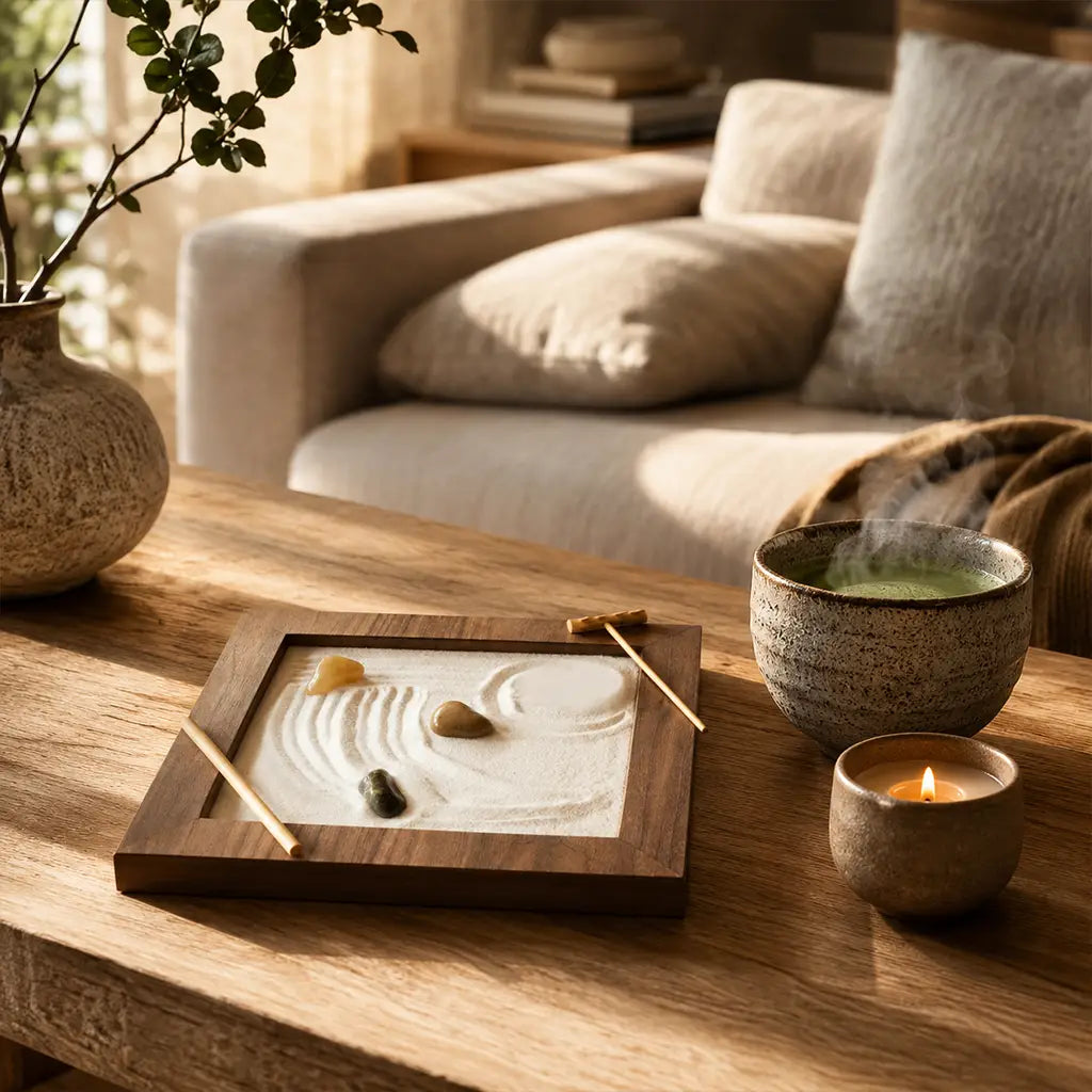 Jardin Zen Karesansui en Bois Kit de Méditation Bureau kaosix