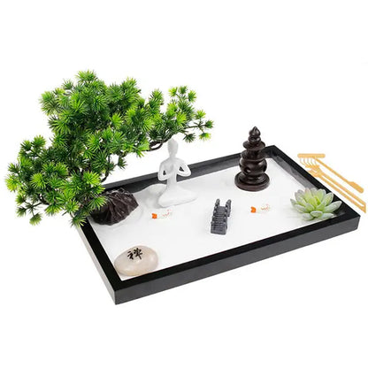 Jardin Zen d'Intérieur Statuette Bouddha et Bonsaï