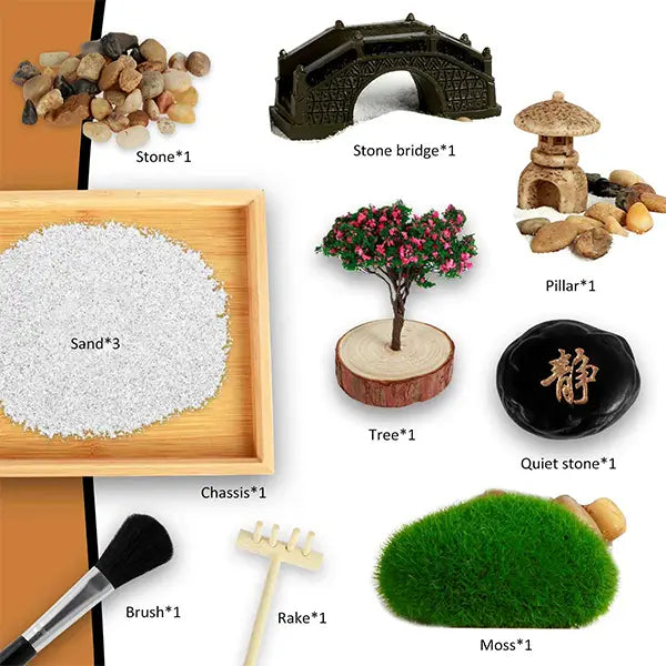 Jardin Zen d'Intérieur avec Accessoires et Outils kaosix