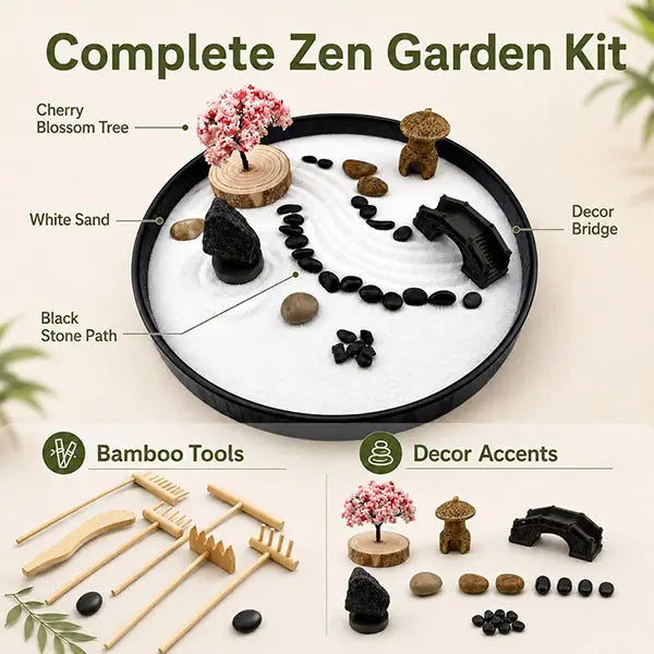 Kit Jardin Zen Japonais Circulaire Méditation et Feng Shui kaosix 1