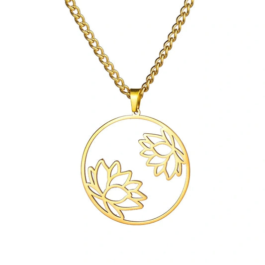 Pendentif Fleur de Lotus Dialogue Spirituel Double fleurs kaosix 1