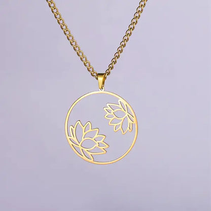 Pendentif Fleur de Lotus Dialogue Spirituel Double fleurs kaosix 6