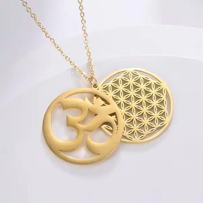 Pendentif Fleur de Vie OM Collier Double Symbole Spirituel kaosix 6