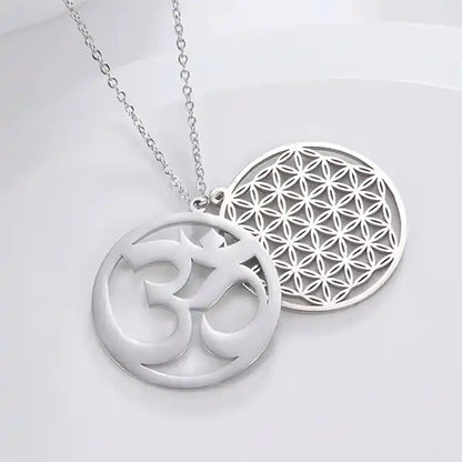 Pendentif Fleur de Vie OM Collier Double Symbole Spirituel kaosix 7