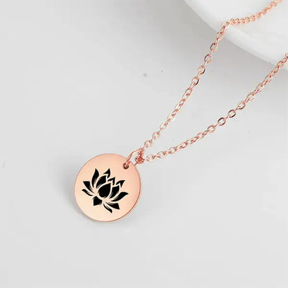 Pendentif Médaille Fleur de Lotus Collier Spirituel en Or, Argent & Or Rose 4