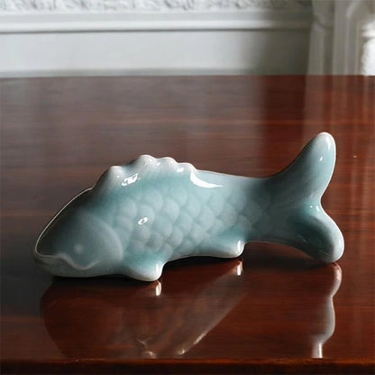 Petites Figurines Carpe Koï en Céramique Symbole de Sérénité kaosix 2
