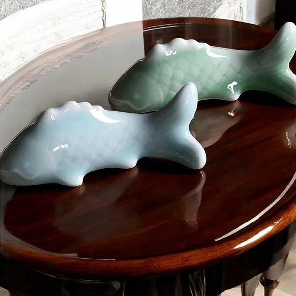Petites Figurines Carpe Koï en Céramique Symbole de Sérénité kaosix 9