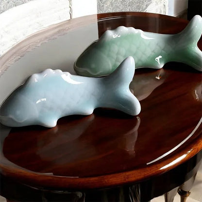 Petites Figurines Carpe Koï en Céramique Symbole de Sérénité kaosix 9