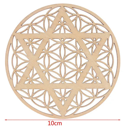 Petits Supports en Bois de Géométrie Sacrée pour Recharger vos Pierres (10 cm) kaosix 3