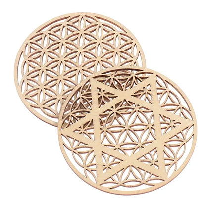 Petits Supports en Bois de Géométrie Sacrée pour Recharger vos Pierres (10 cm) kaosix 4